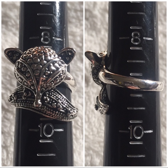 Antique Silver Plated Fox Ring Size 7.5 - Picture 5 of 6